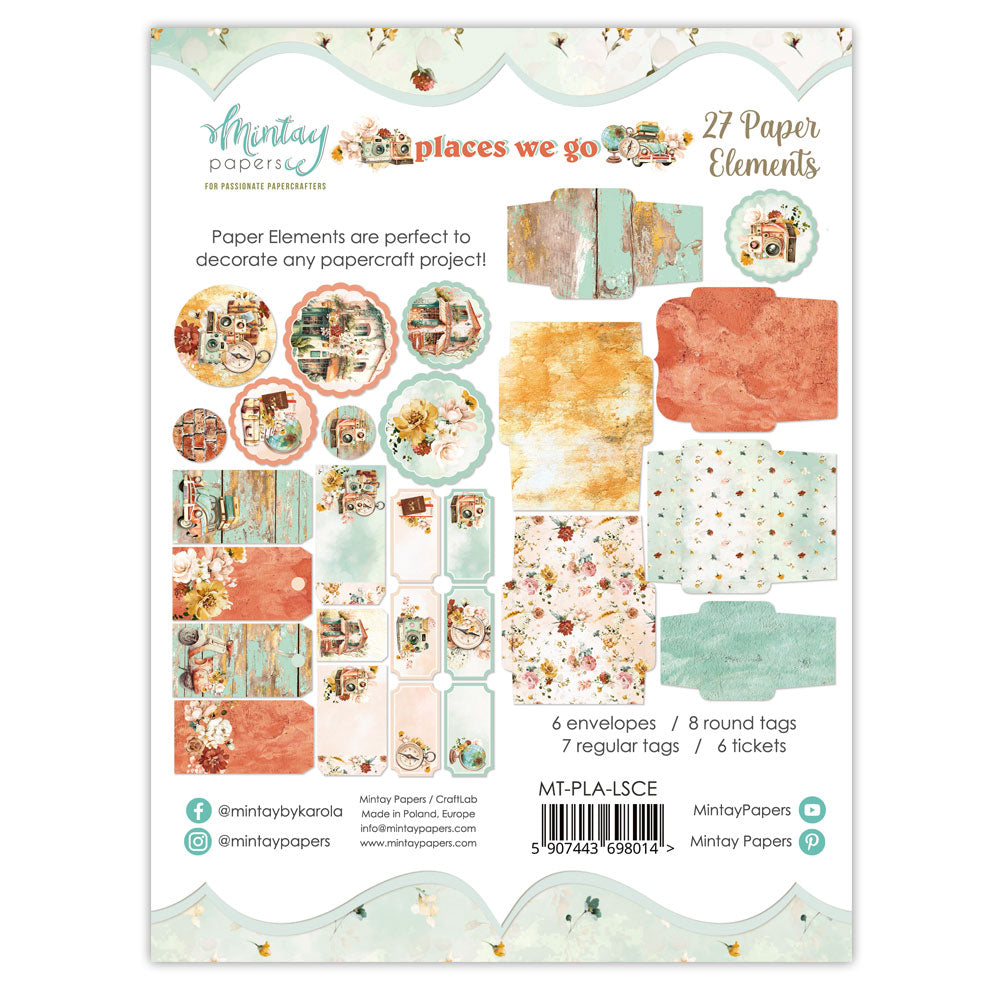 Mintay Papers - Places We Go Collection - Embellishments - Paper Elements