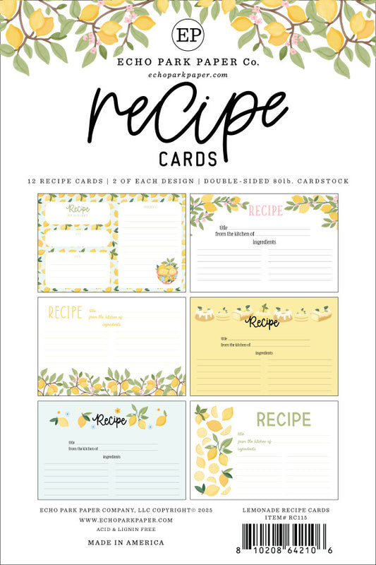 Echo Park - Lemonade - Recipe Cards