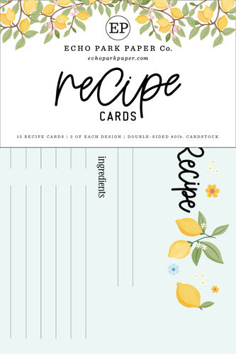 Echo Park - Lemonade - Recipe Cards