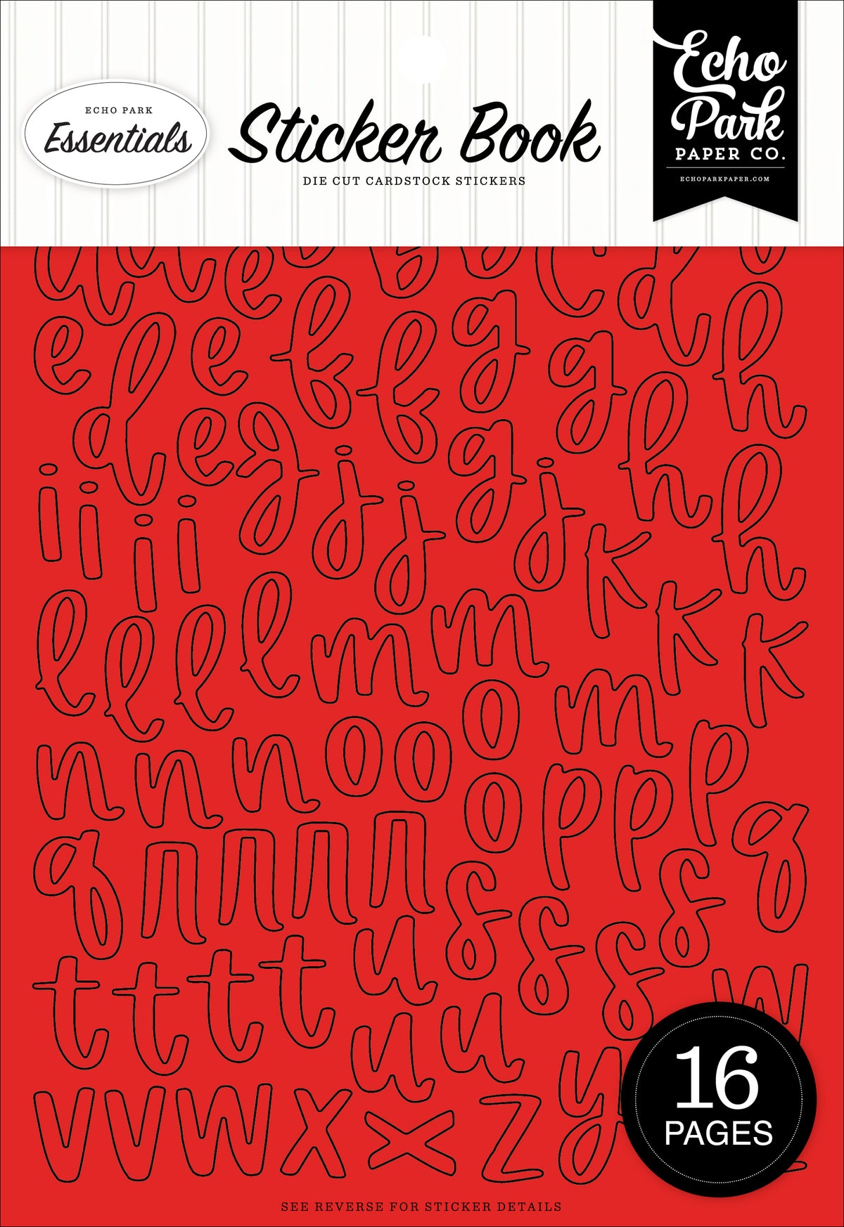 Echo Park - Essentials Collection - Sticker Book - Red Alpha