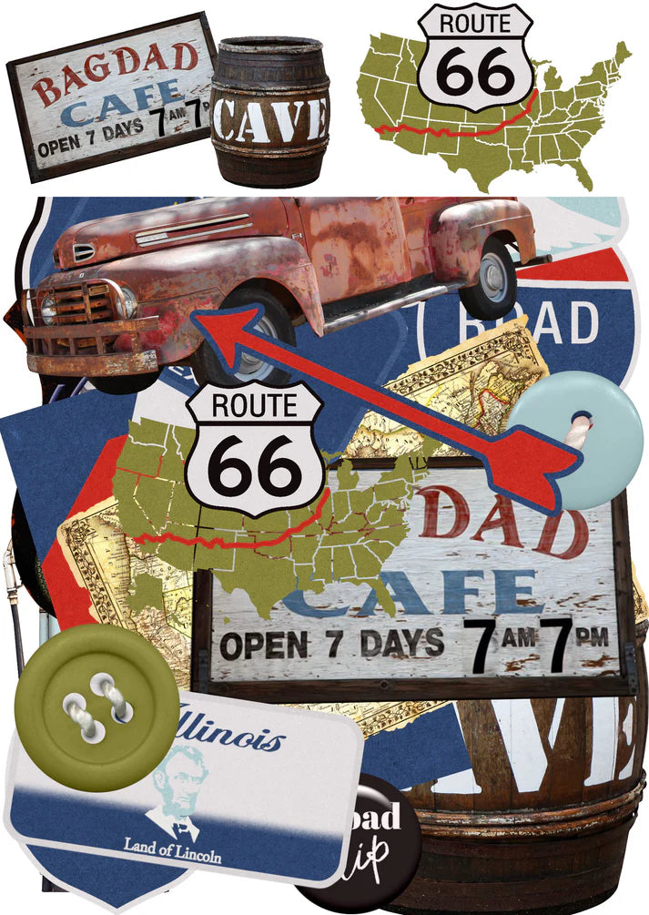SSC Designs - Route 66 12 x 12 Scrapbook Paper & Embellishment Kit