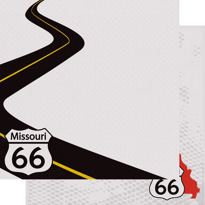 SSC Designs - Route 66 Collection -  Missouri Memories 12 x 12 Double-Sided Scrapbook Paper