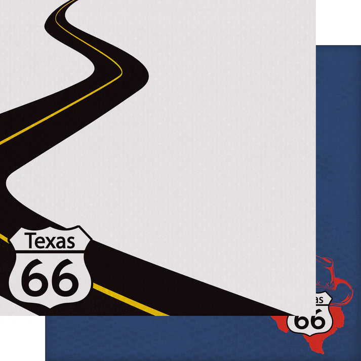 SSC Designs - Route 66 Collection -   12 x 12 Double-Sided Scrapbook Paper - Texas Trail