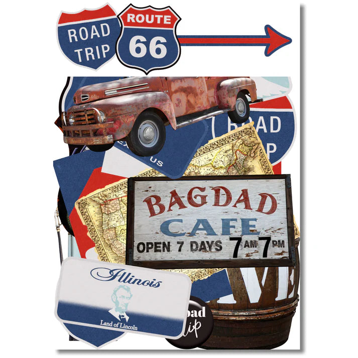 SSC Designs - Road Trip Route 66 12 x 12 Scrapbook Paper & Embellishment Kit
