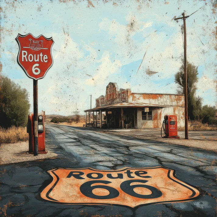 SSC Designs - Road Trip Route 66 Collection -  12 x 12 Double-Sided Scrapbook Paper - Bagdad Cafe Break