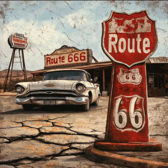 SSC Designs - Road Trip Route 66 Collection -  12 x 12 Double-Sided Scrapbook Paper - Route Rambler