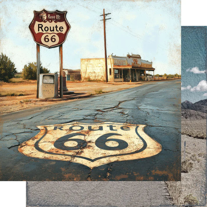 SSC Designs - Road Trip Route 66 12 x 12 Scrapbook Paper & Embellishment Kit