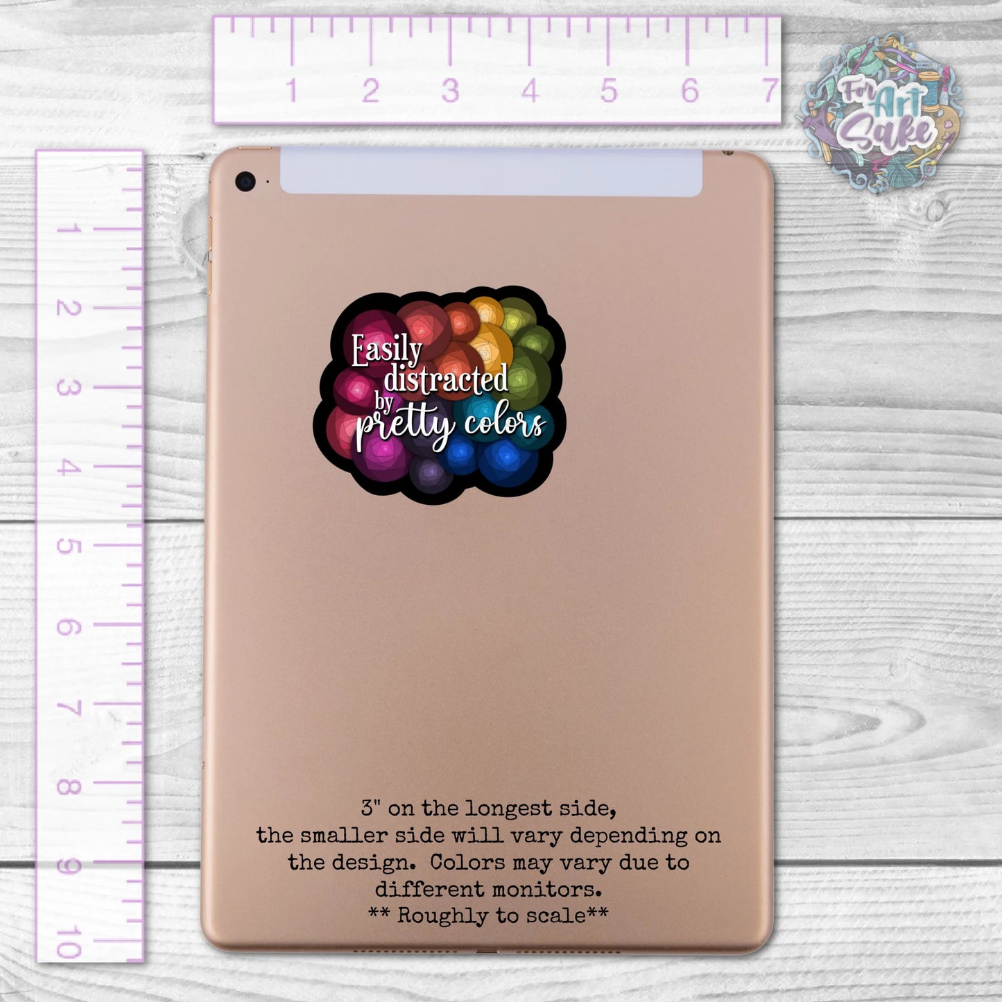 For Art Sake Stickers -  3" Sticker - Easily Distracted