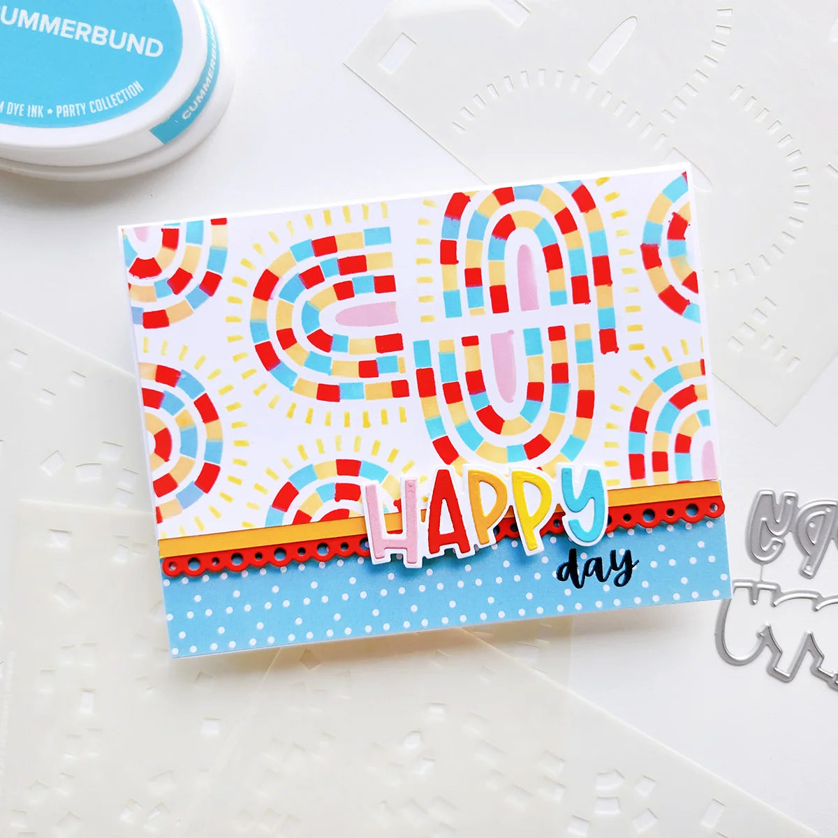 Catherine Pooler - Layered Stencils - Rainbow Connection