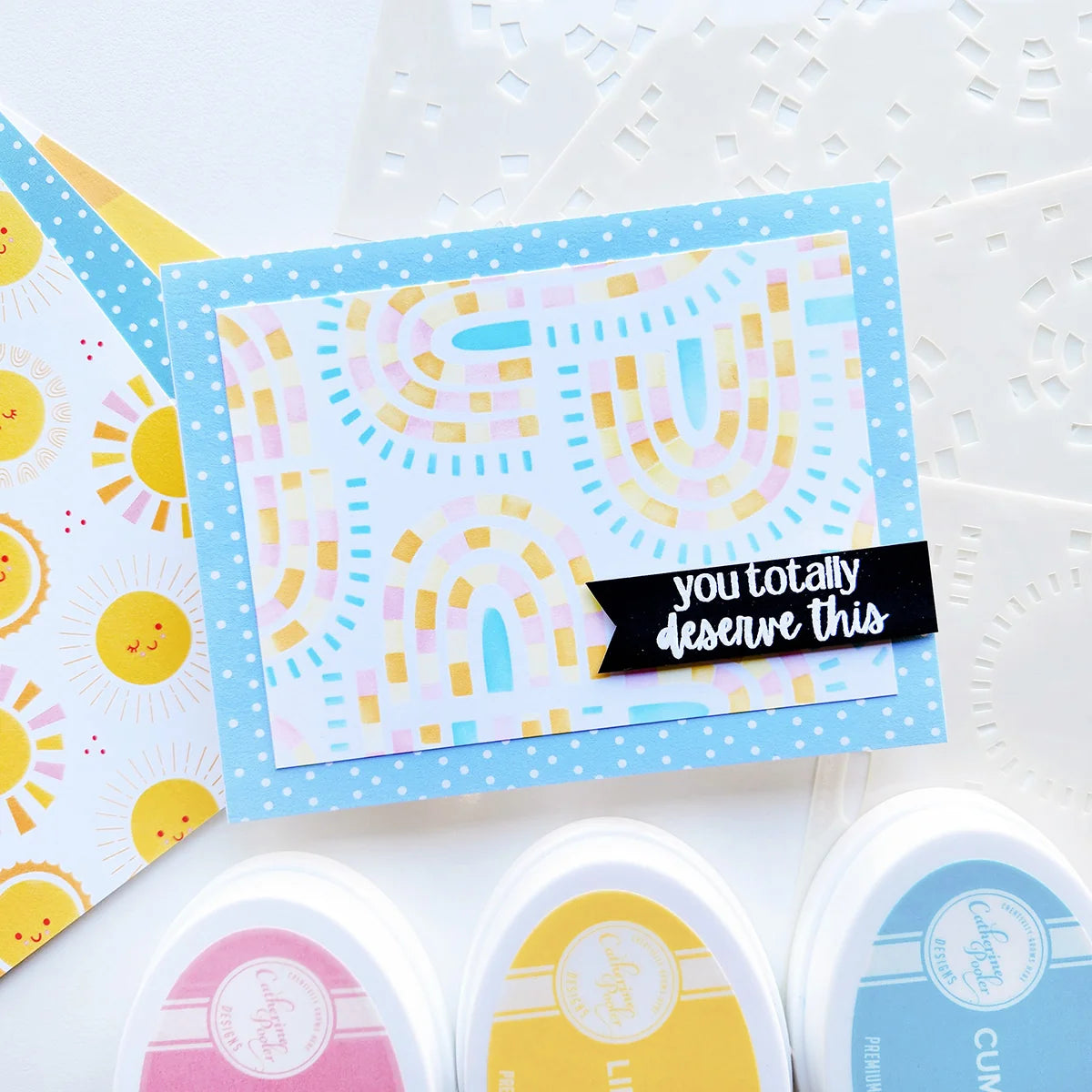 Catherine Pooler - Layered Stencils - Rainbow Connection