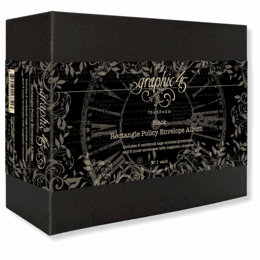 Graphic 45 - Rectangle Policy Envelope Album — Black