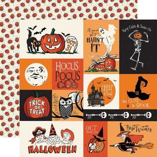 Carta Bella Paper - Halloween Fun Collection - 12 x 12 Double Sided Paper - Multi Journaling Cards