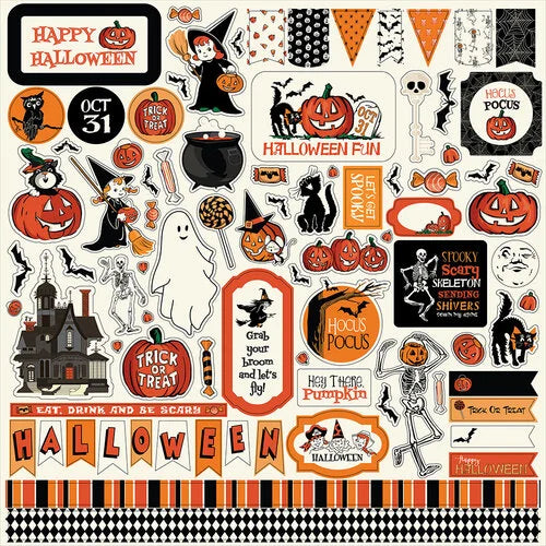 Carta Bella Paper - Halloween Fun Collection - 12 x 12 Cardstock Stickers - Elements