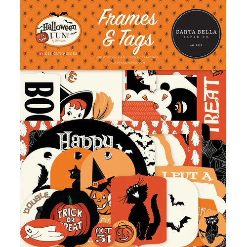 Carta Bella Paper - Halloween Fun Collection - Ephemera - Frames And Tags