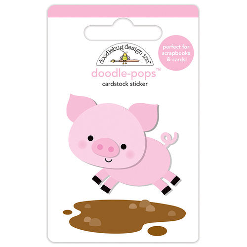 Doodlebug Design - Down on the Farm Collection - Stickers - Doodle-Pops - Piggy