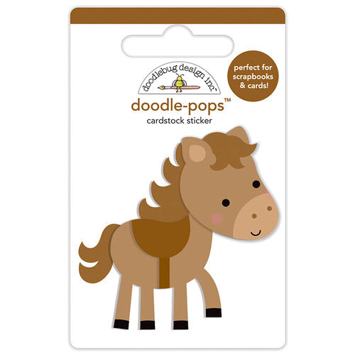 Doodlebug Design - Down on the Farm Collection - Stickers - Doodle-Pops - Giddy Up