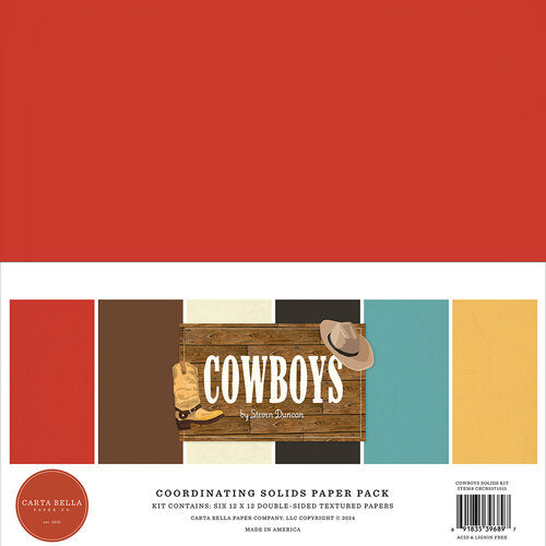 Carta Bella - Cowboys Collection - Solids 12 x 12 Paper Pack