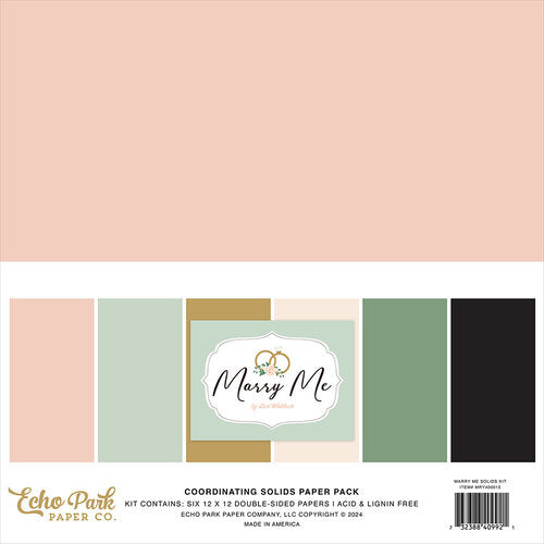 Echo Park - Marry Me Collection - 12 x 12 Paper Pack - Solids