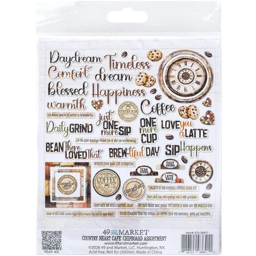 49 and Market - Country Heart Cafe Collection - Chipboard Assortment
