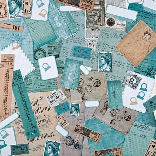 49 and Market - Color Swatch Teal Collection - Ephemera - Stackers