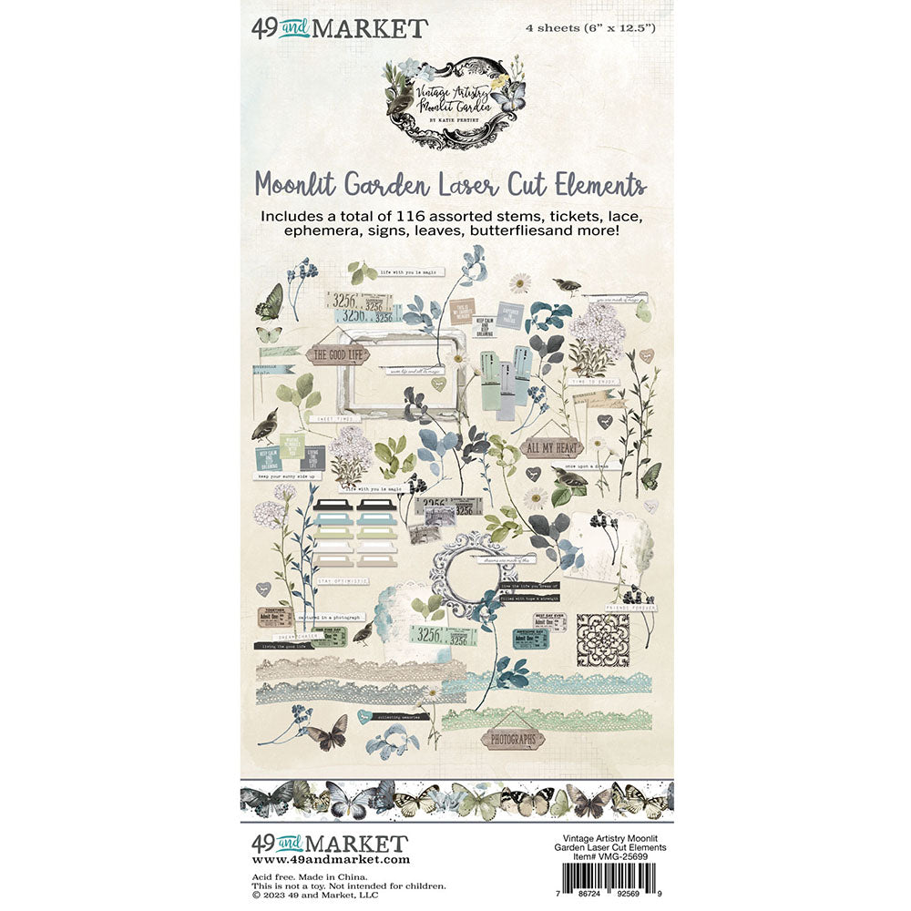 49 and Market - Vintage Artistry Moonlit Garden Collection - Laser Cut Elements