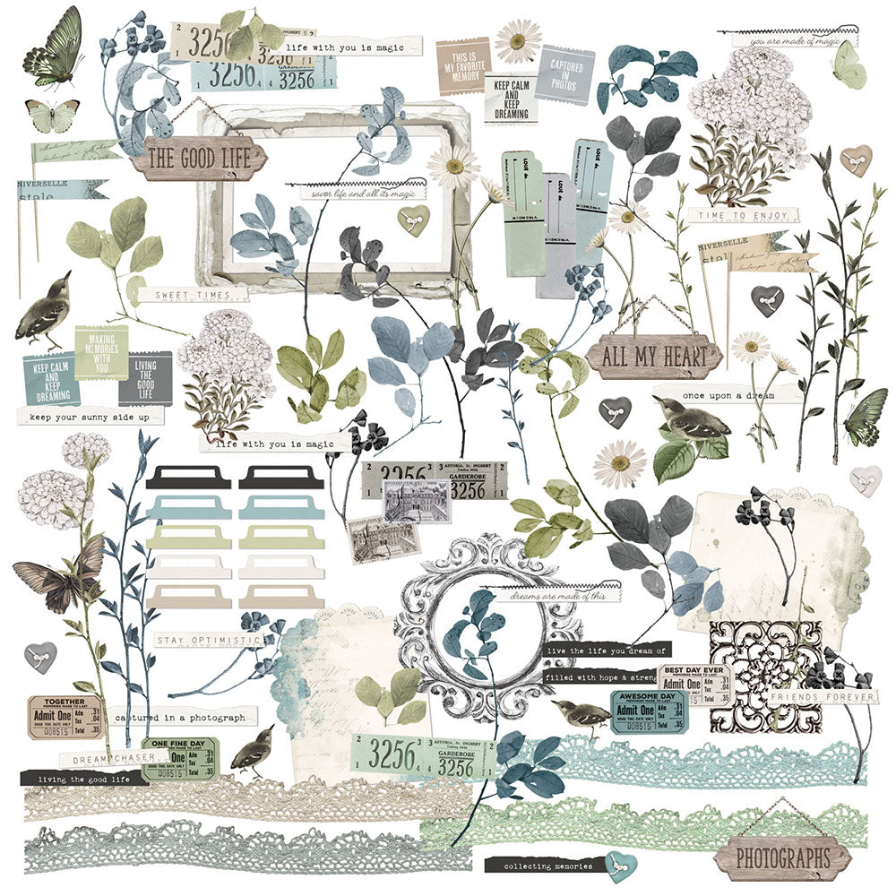 49 and Market - Vintage Artistry Moonlit Garden Collection - Laser Cut Elements