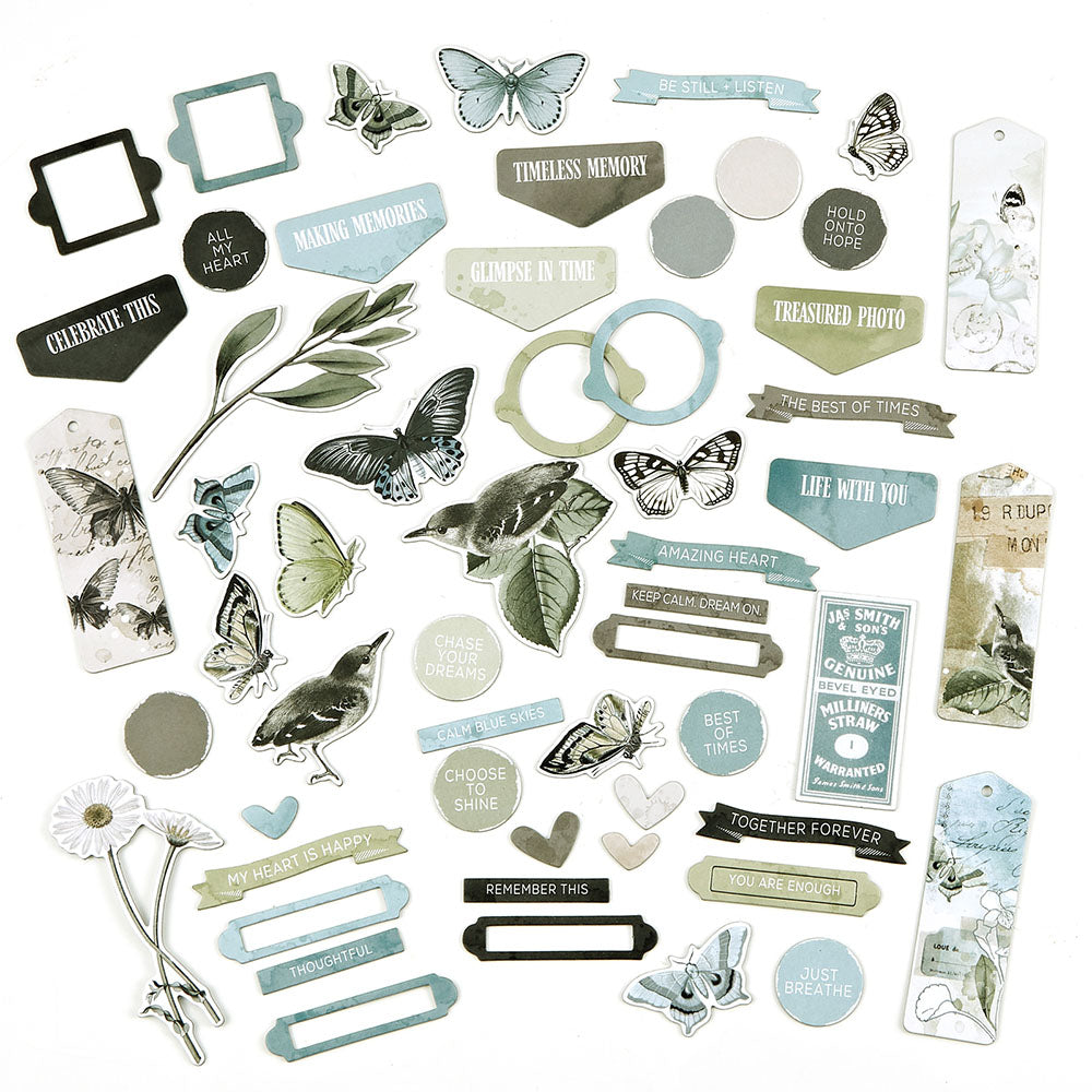 49 and Market - Vintage Artistry Moonlit Garden Collection - Chipboard Set