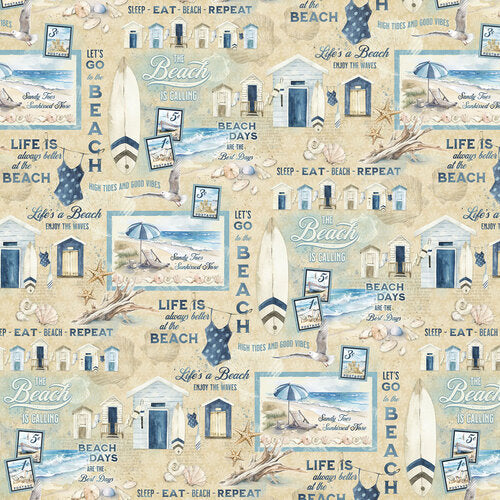 Graphic 45 - The Beach Is Calling Collection - 12 x 12 Double Sided Paper - Sandy Toes And Sunkissed Nose