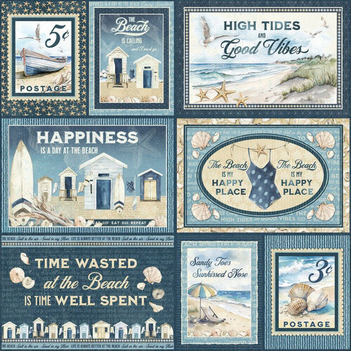 Graphic 45 - The Beach Is Calling Collection - 12 x 12 Double Sided Paper - High Tide Good Vibes