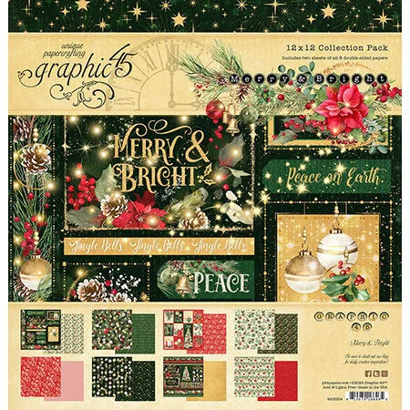 Graphic 45 - Merry & Bright Collection - 12 x 12 Collection Pack