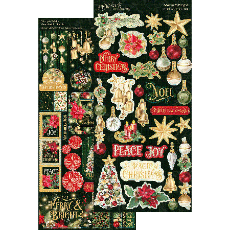 Graphic 45 - Merry & Bright Collection - Cardstock Stickers