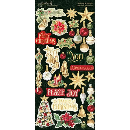 Graphic 45 - Merry & Bright Collection - Cardstock Stickers