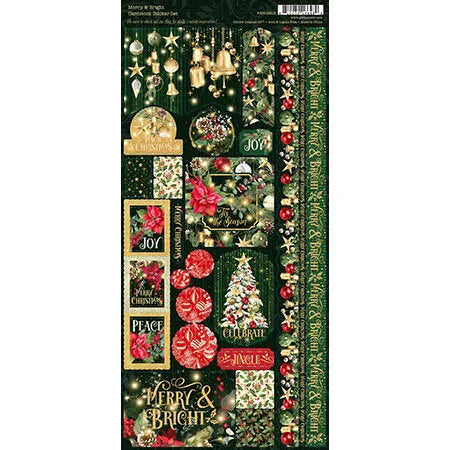 Graphic 45 - Merry & Bright Collection - Cardstock Stickers