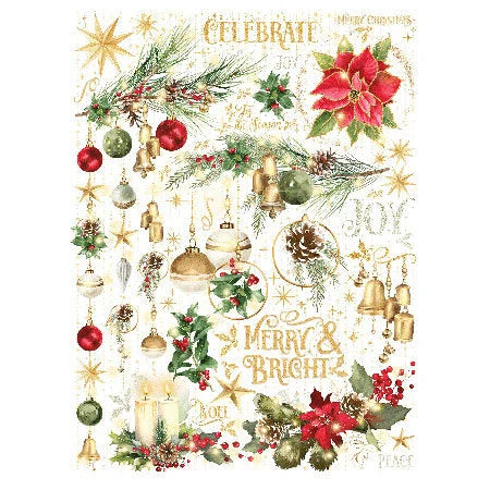 Graphic 45 - Merry & Bright Collection - Rub-On Transfers