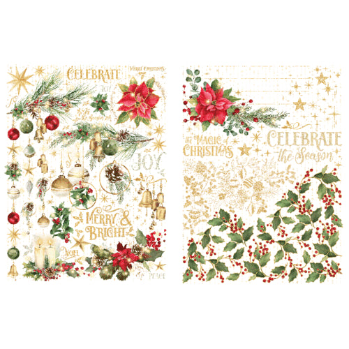 Graphic 45 - Merry & Bright Collection - Rub-On Transfers