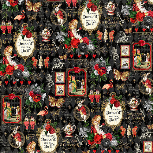 Graphic 45 - Curiouser & Curiouser Collection - 12 x 12 Double Sided Paper - Beautiful Nonsense