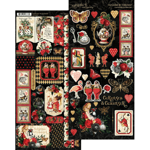 Graphic 45 - Curiouser & Curiouser Collection - Cardstock Stickers