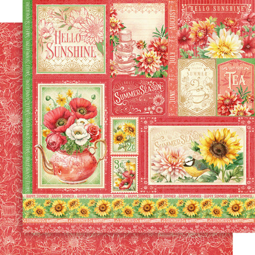 Graphic 45 - Season To Celebrate Collection - 12 x 12 Double Sided Paper - Summer Cut Aparts