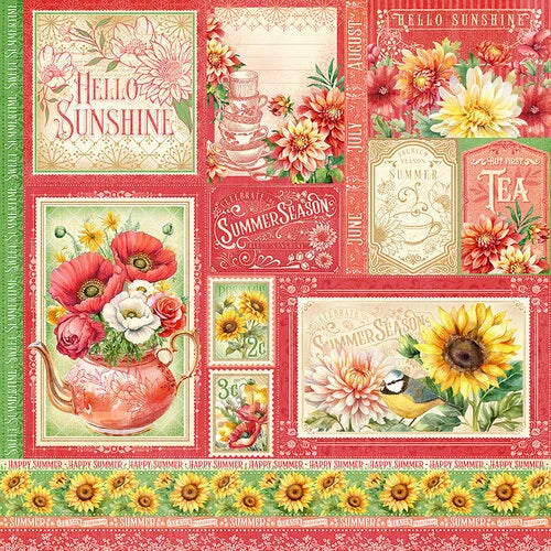 Graphic 45 - Season To Celebrate Collection - 12 x 12 Double Sided Paper - Summer Cut Aparts