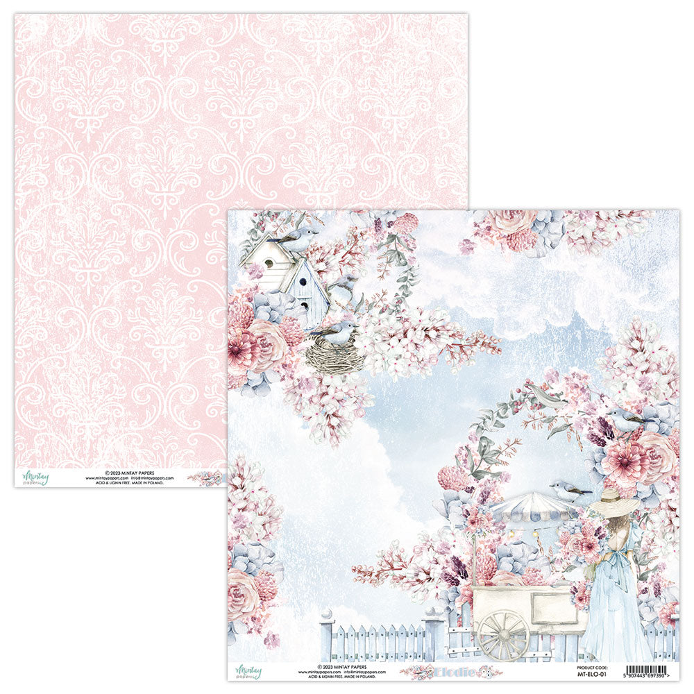 Mintay Papers - Elodie Collection - 12 x 12 Double Sided Paper - Sheet 01