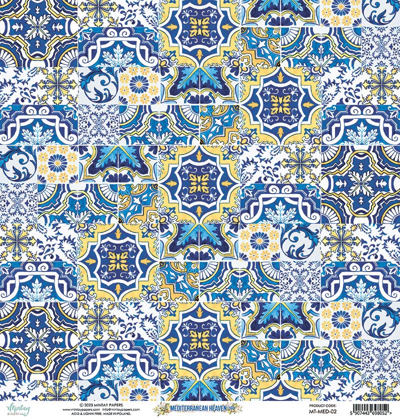 Mintay Papers - Mediterranean Heaven Collection - 12 x 12 Double Sided Paper - Sheet 02