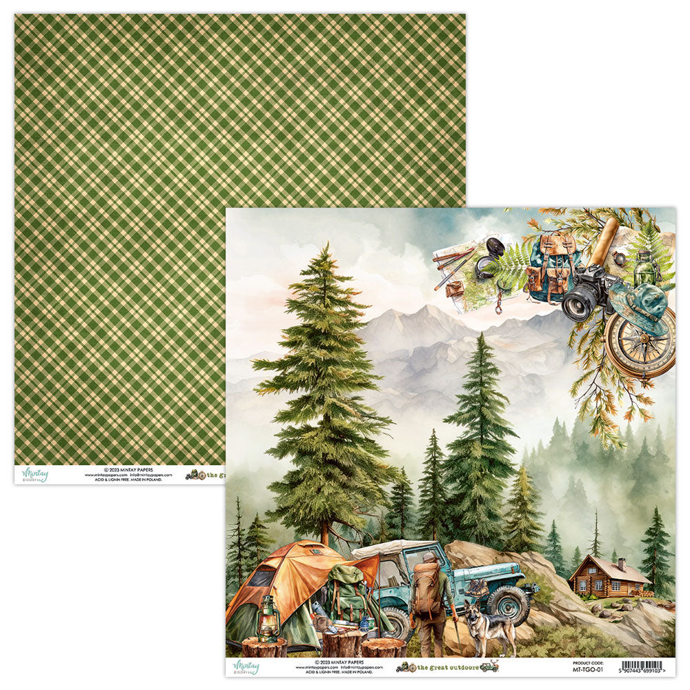 Mintay Papers - The Great Outdoors Collection - 12 x 12 Double Sided Paper - The Great Outdoors 01