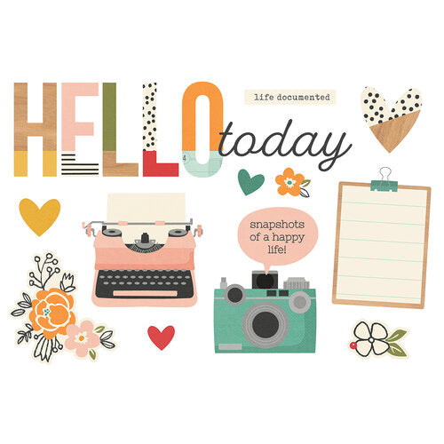 Simple Stories - Simple Pages Collection - Page Pieces - Hello Today