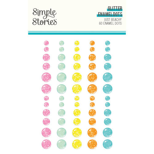 Simple Stories - Just Beachy Collection - Glitter Enamel Dots