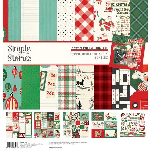 Simple Stories - Simple Vintage Holly Jolly Collection - 12 x 12 Collection Kit