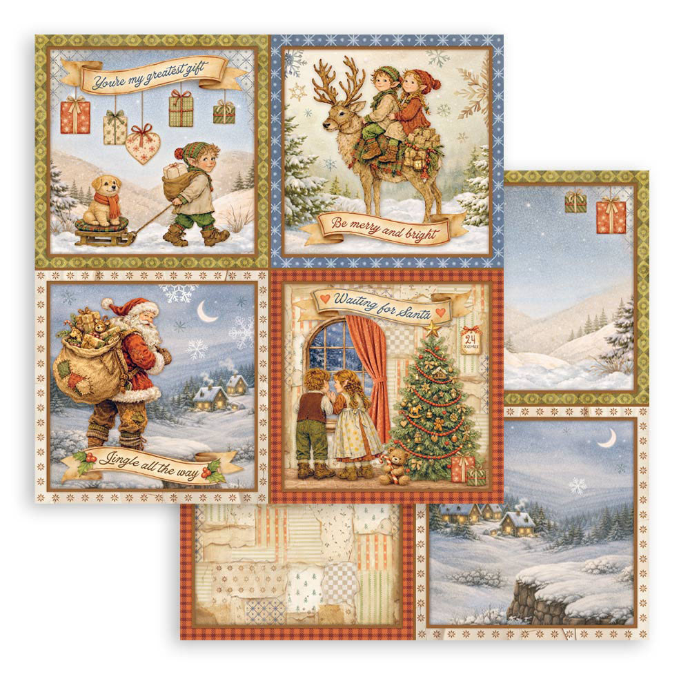 Stamperia - Silent Night Collection - 12 x 12 Double Sided Paper - 4 Cards