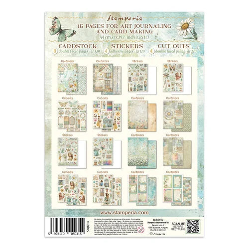 Stamperia - Daisy Art Collection - Junk Journal - Stickers, Cut-Outs, and Backgrounds