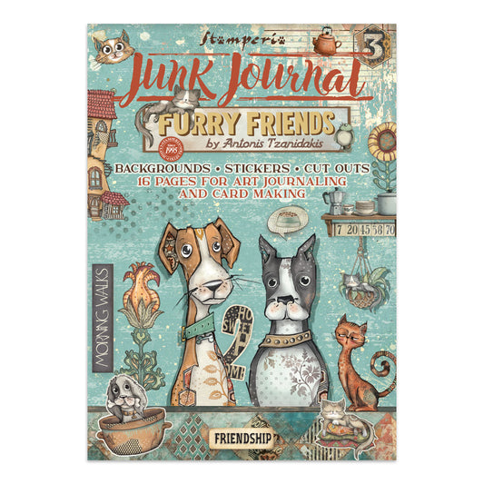 Stamperia - Furry Friends Collection - Junk journal stickers, cut-outs, backgrounds - Furry Friends
