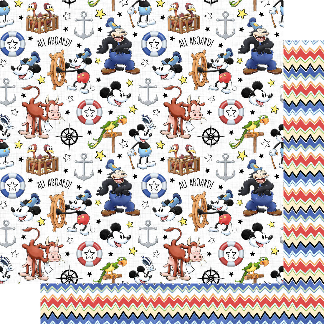 SSC Design - Steamboat Willie 12 x 12 Scrapbook Paper & Embellishment Kit