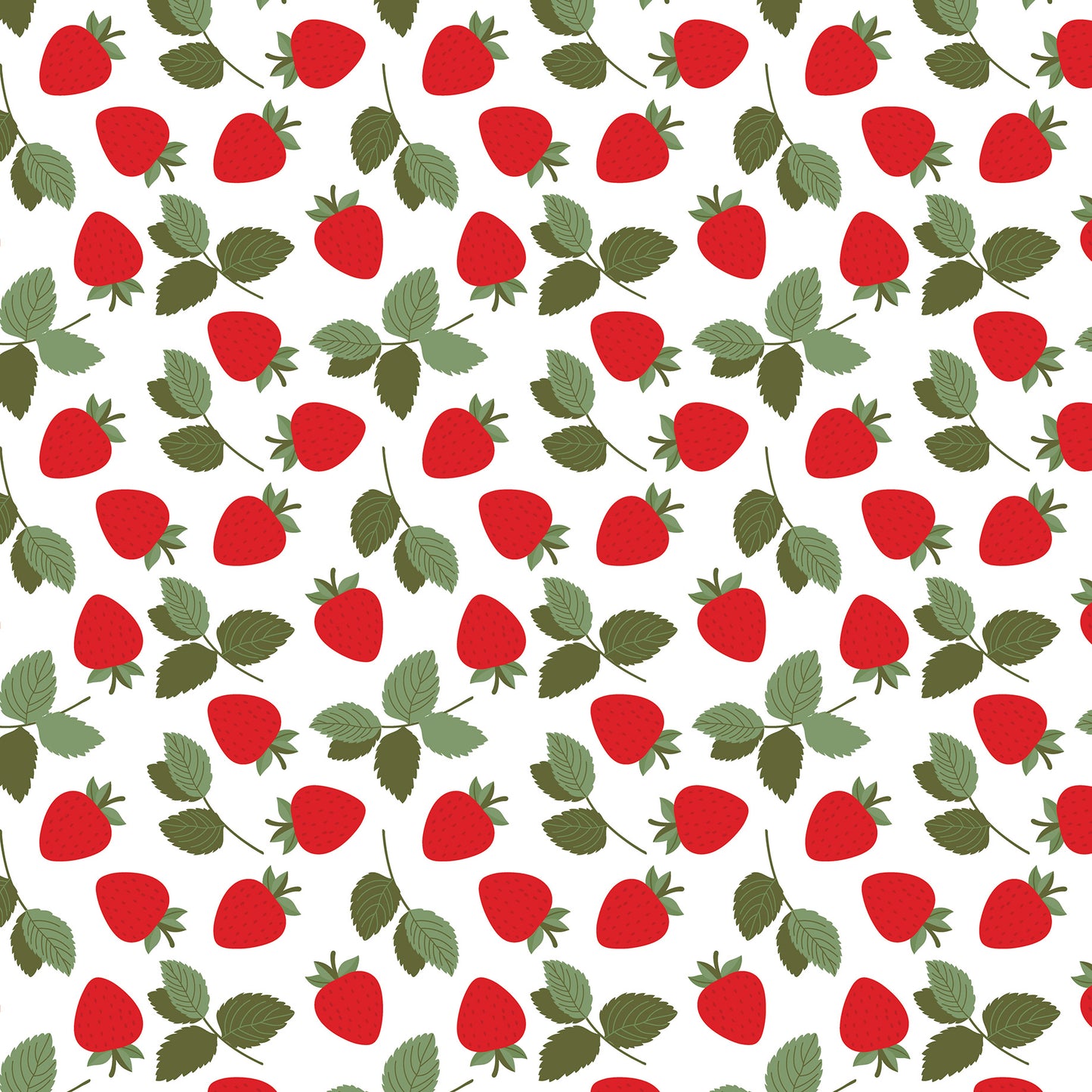Echo Park - Strawberry Fields Collection - 12 x 12 Double Sided Paper - Strawberry Patch